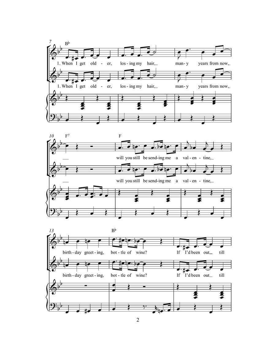 When I'm Sixty-Four (arr. Rick Hein) 2-Part scores gallery preview page 2