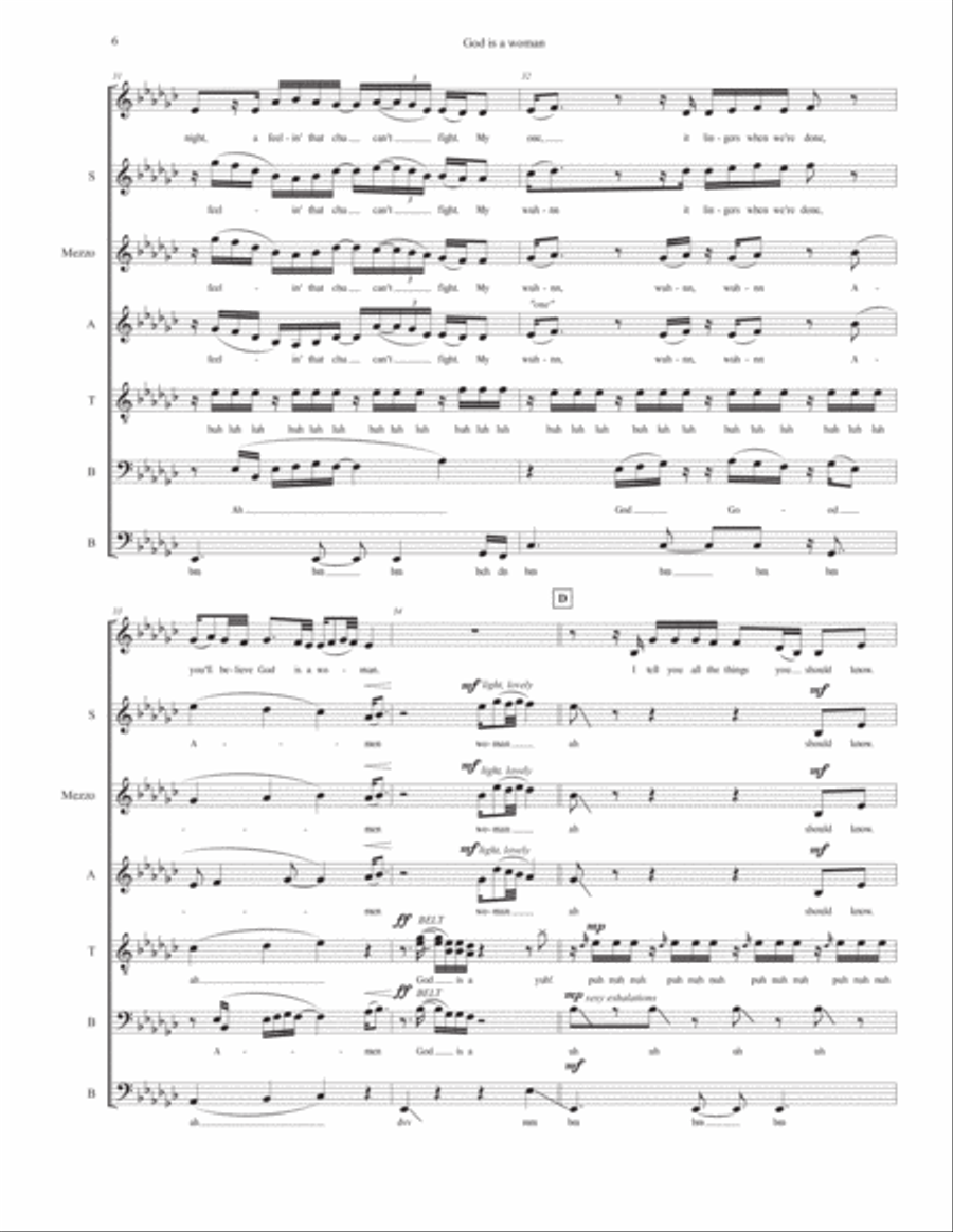 God Is A Woman Divisi scores gallery preview page 6