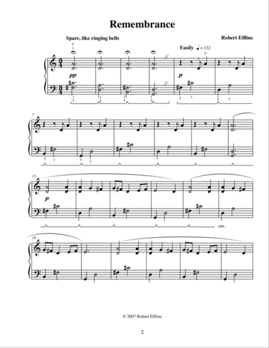 Remembrance Piano Solo scores gallery preview page 2