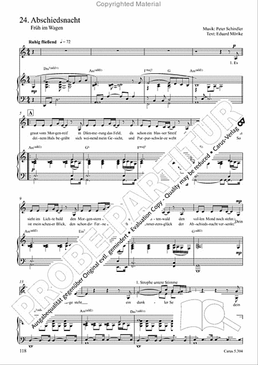 Schindler: Rosenzeit. Ein Liederzyklus uber die Liebe. Chansons fur Singstimme und Klavier Piano scores gallery preview page 119