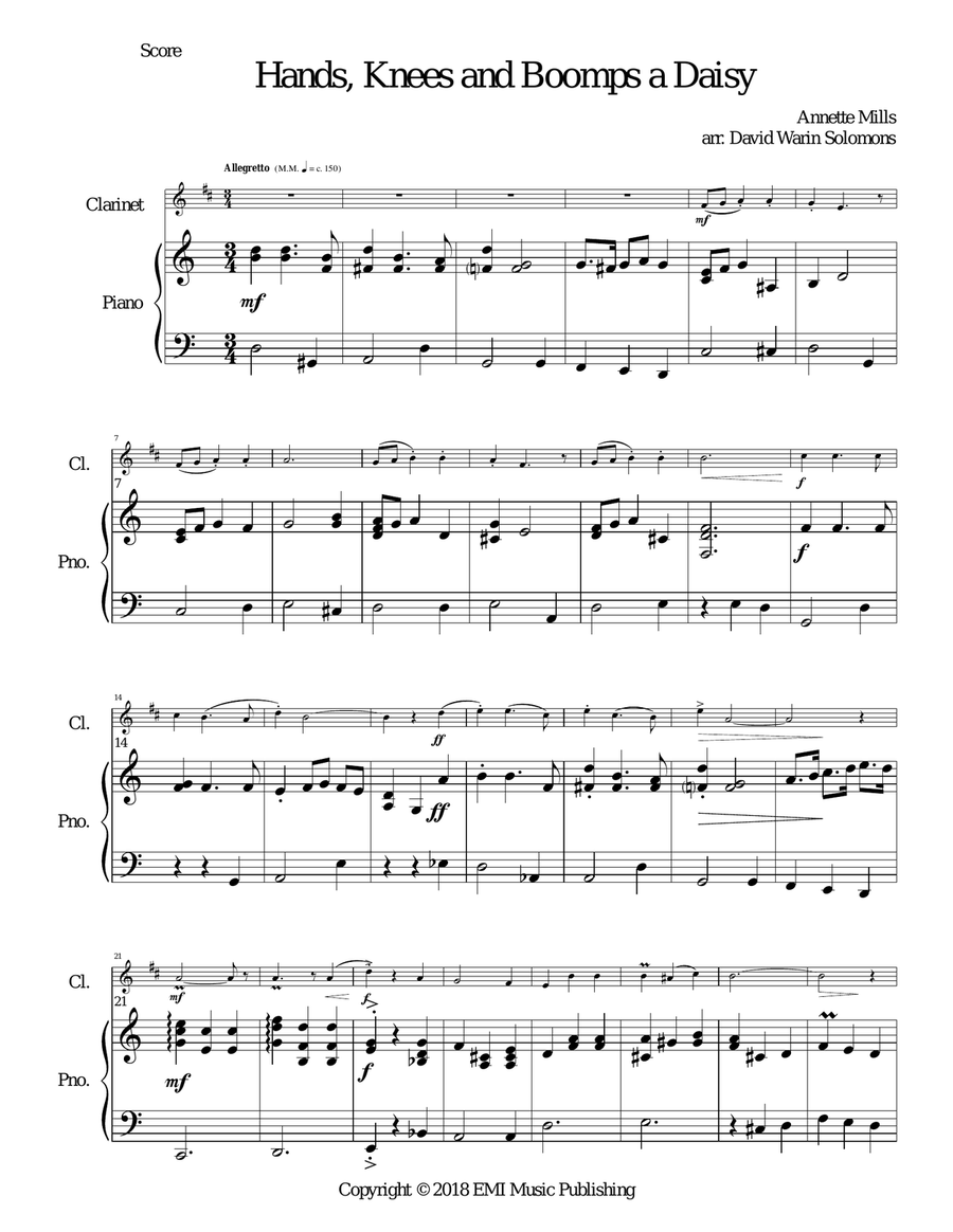 Boomps A Daisy Clarinet Solo scores gallery preview page 1