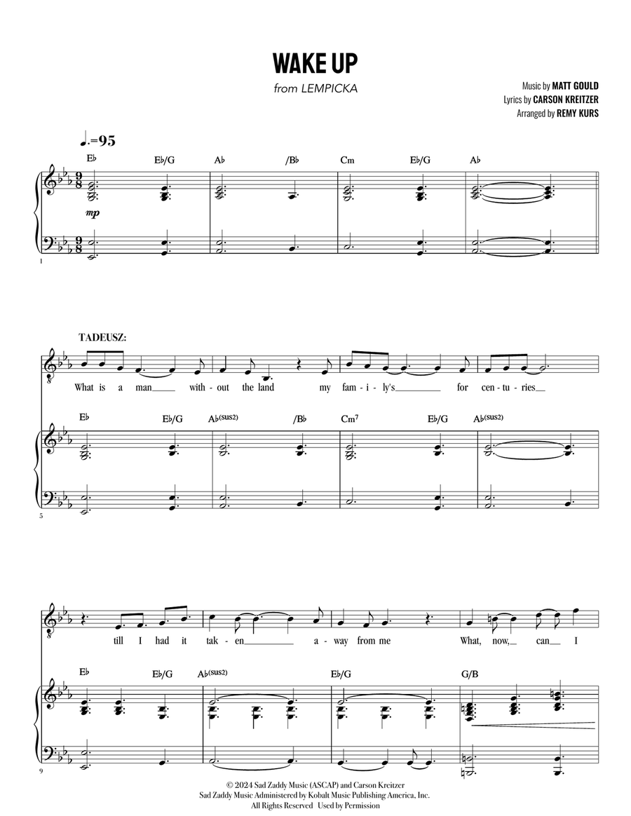 Wake Up - LEMPICKA Voice scores gallery preview page 1