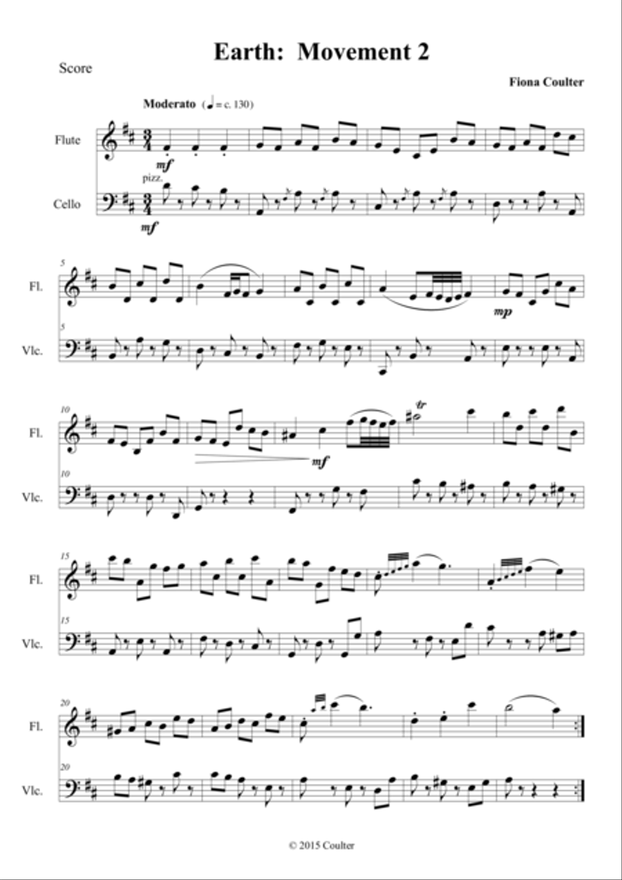Elements: Suite for Flute and Cello Flute scores gallery preview page 6
