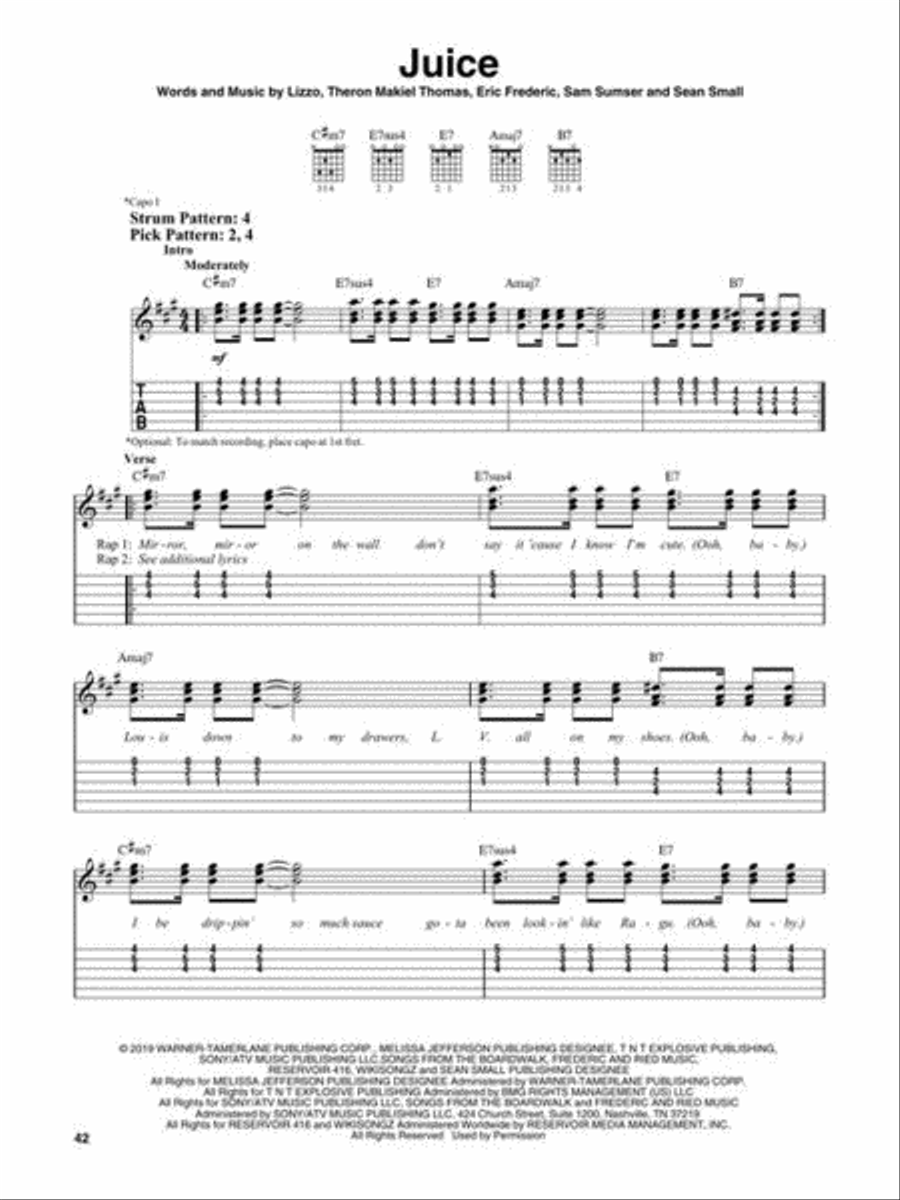Chart Hits of 2019-2020 for Easy Guitar Electric Guitar scores gallery preview page 6