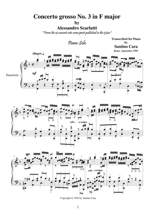 Concerto grosso in F major - Scarlatti A - Piano Solo