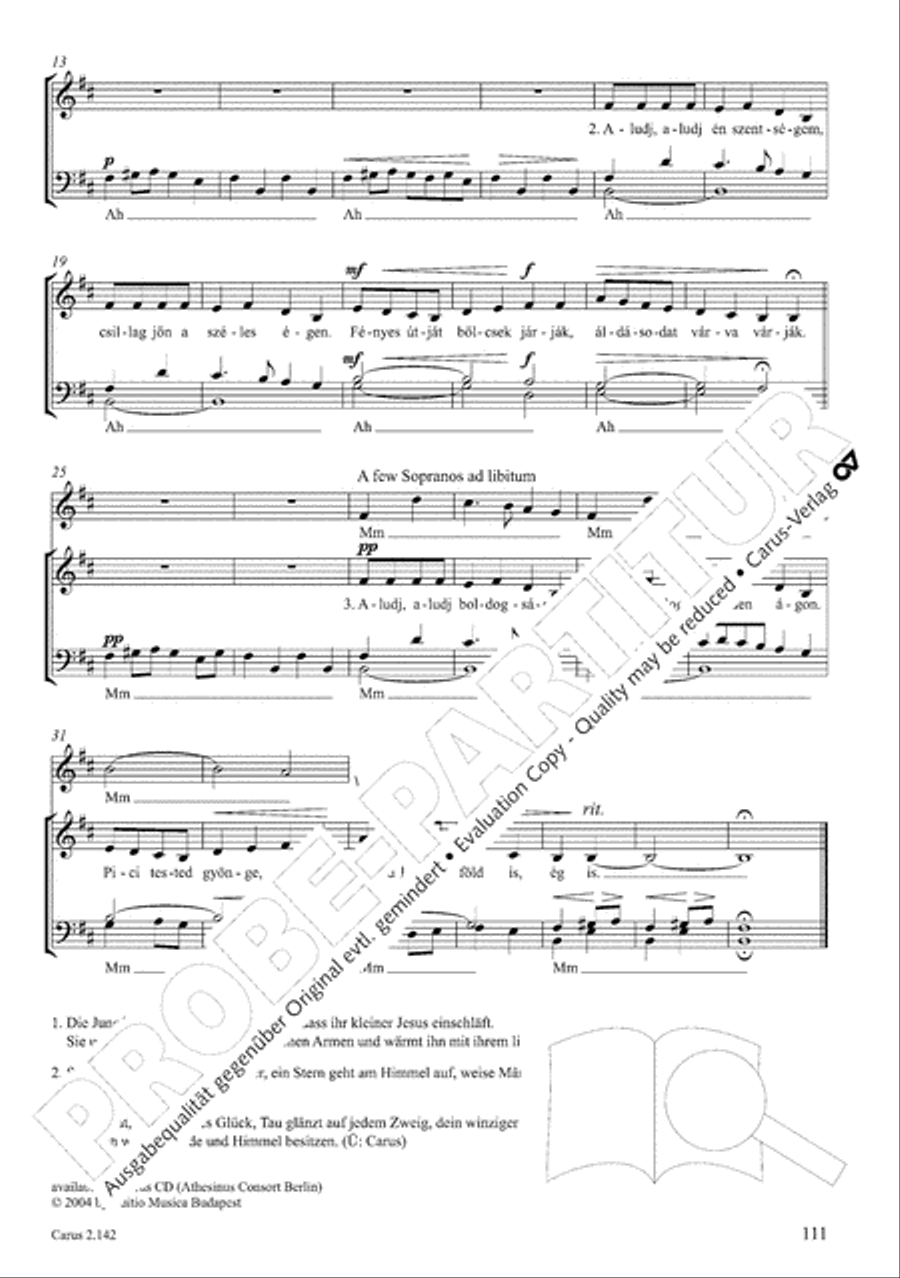 Christmas Carols of the World. Choral collection 4-Part scores gallery preview page 95