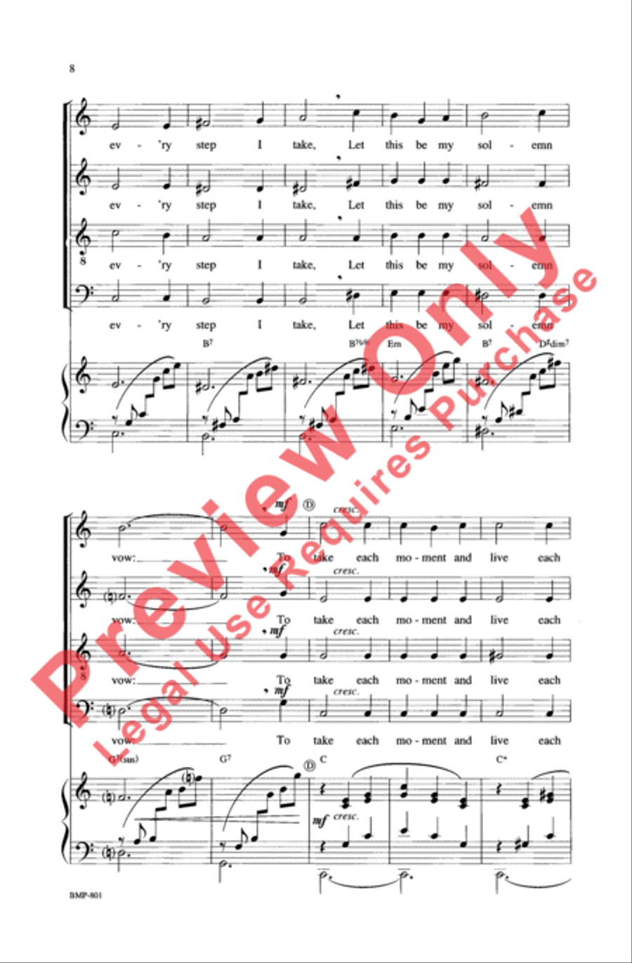 Let There Be Peace on Earth 4-Part scores gallery preview page 8