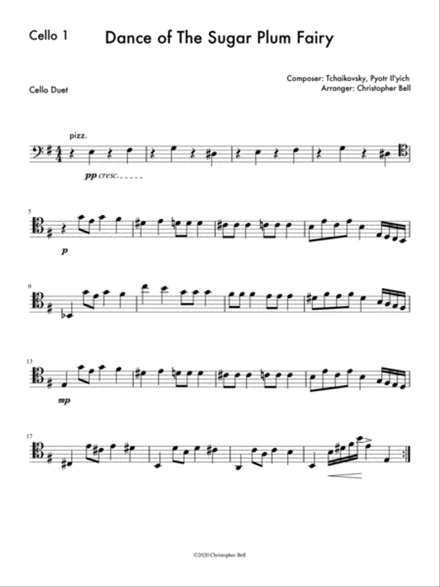 Dance Of The Sugar - Easy Cello Duet String Duet scores gallery preview page 2
