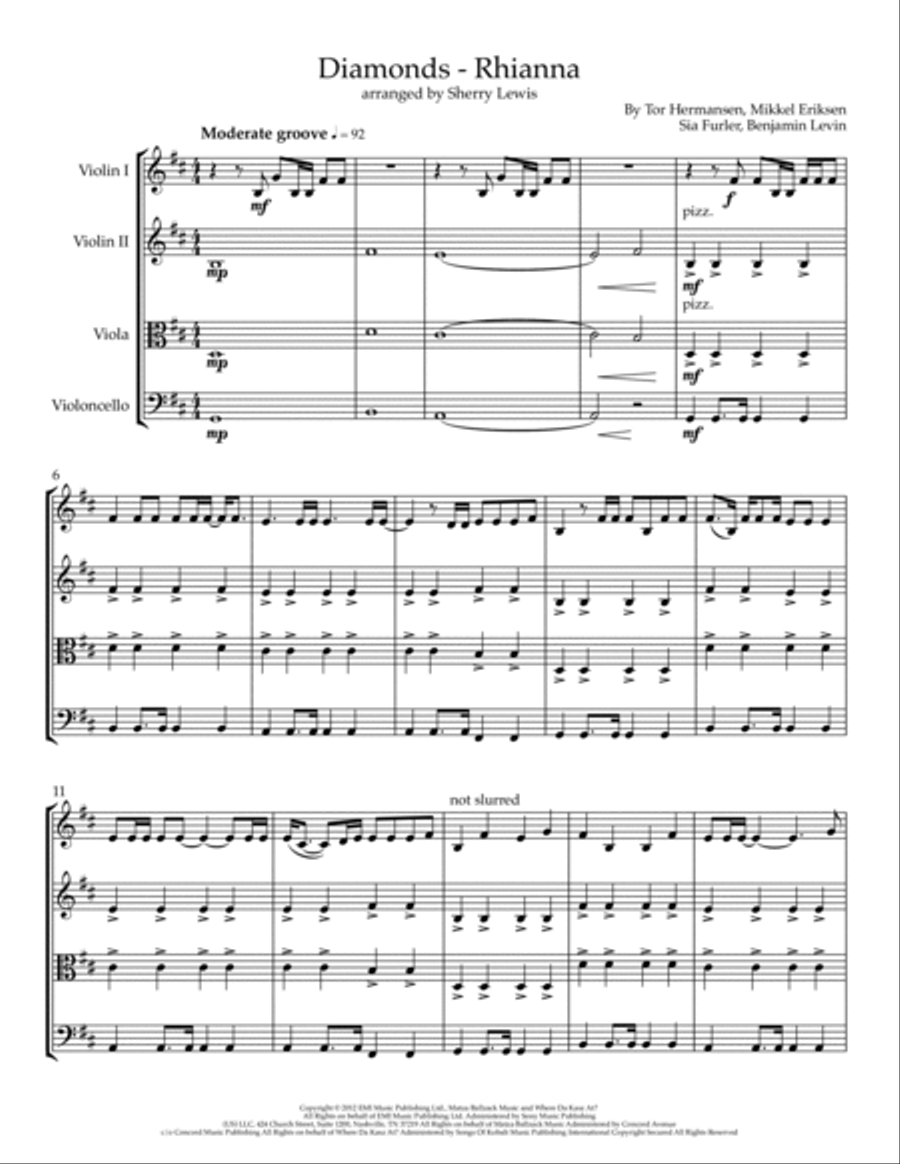 Diamonds String Quartet scores gallery preview page 3