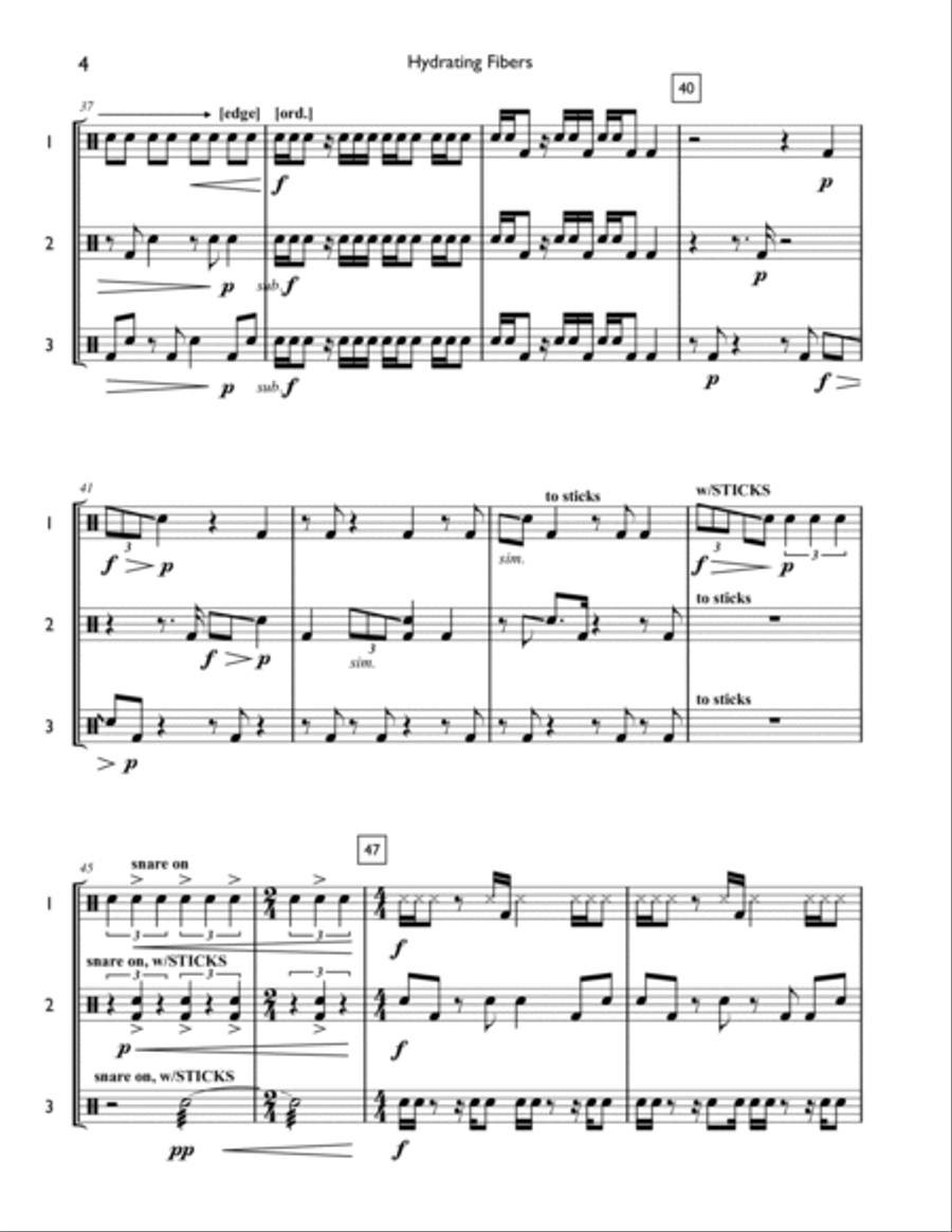 Hydrating Fibers (score & parts) Percussion Ensemble scores gallery preview page 6