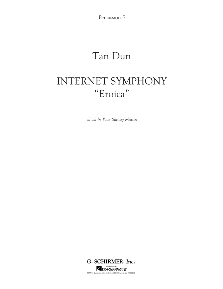 Book cover for Internet Symphony "Eroica" - Percussion 5