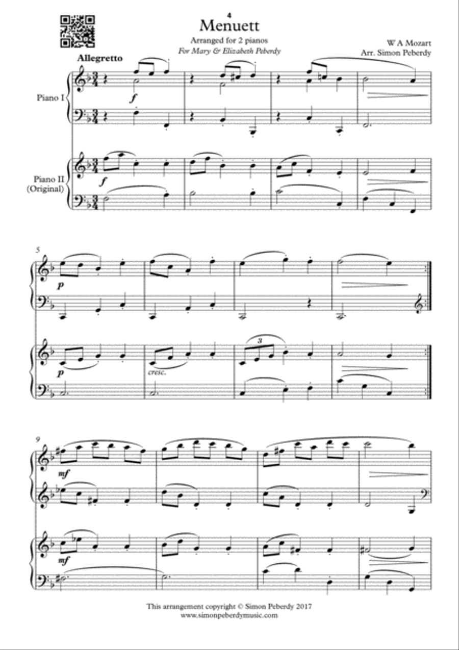 5 Easy Pieces for 2 Pianos Book 1, well known classics in new, easy arrangements for 2 pianos Piano Method scores gallery preview page 6