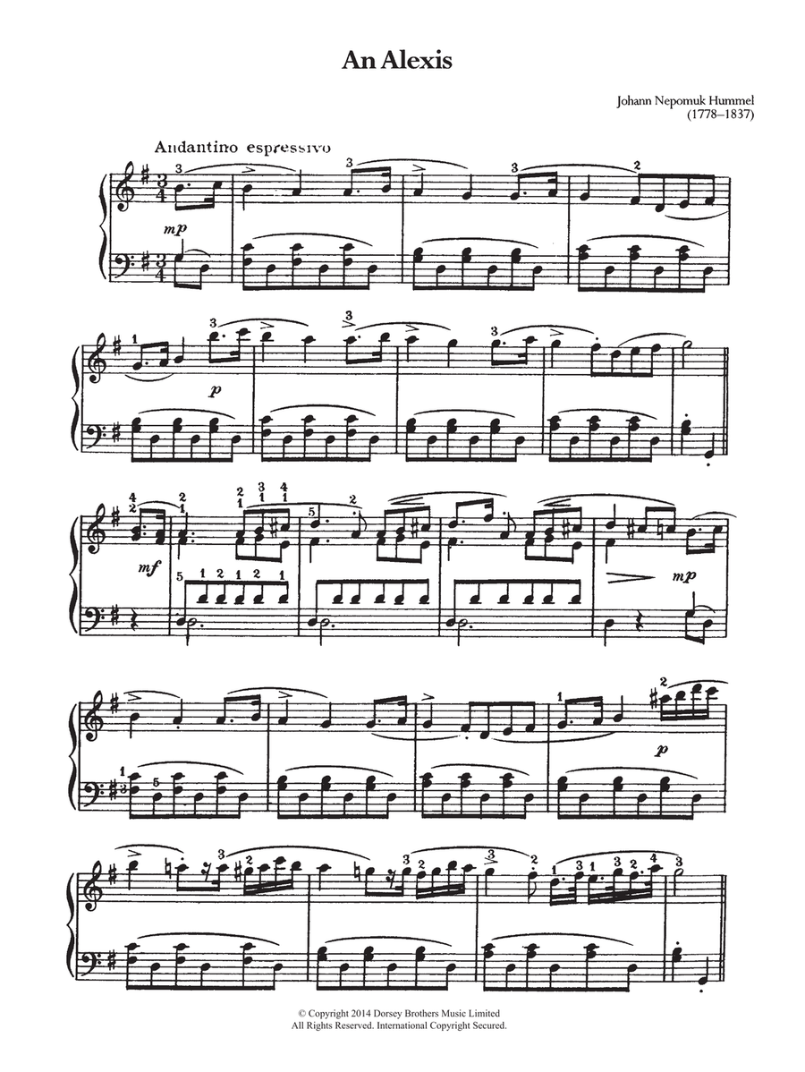 An Alexis Piano Solo scores gallery preview page 1