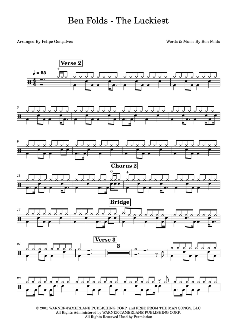 The Luckiest Drum Set scores gallery preview page 1