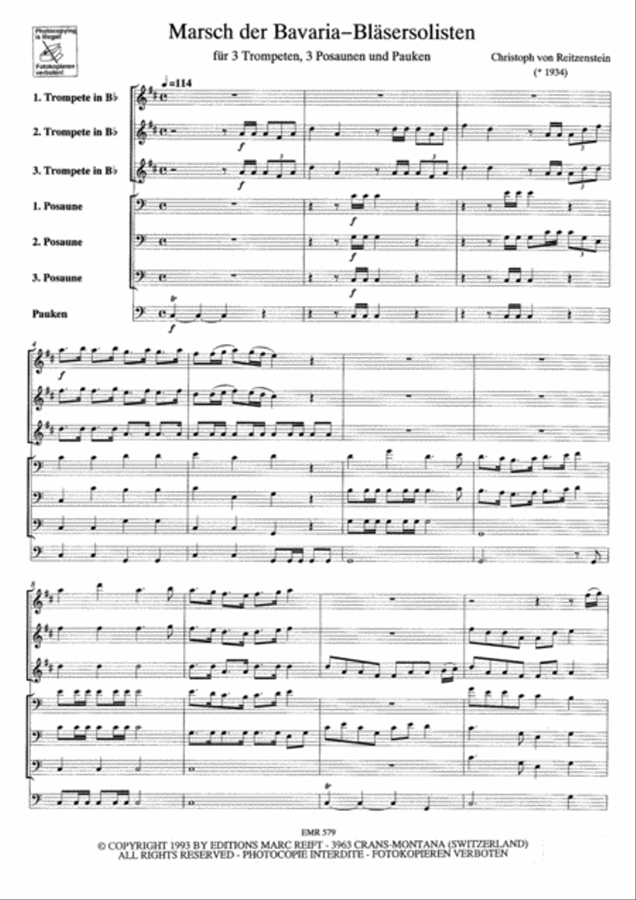 Marsch der Bavaria - Blasersolisten Brass Ensemble scores gallery preview page 6
