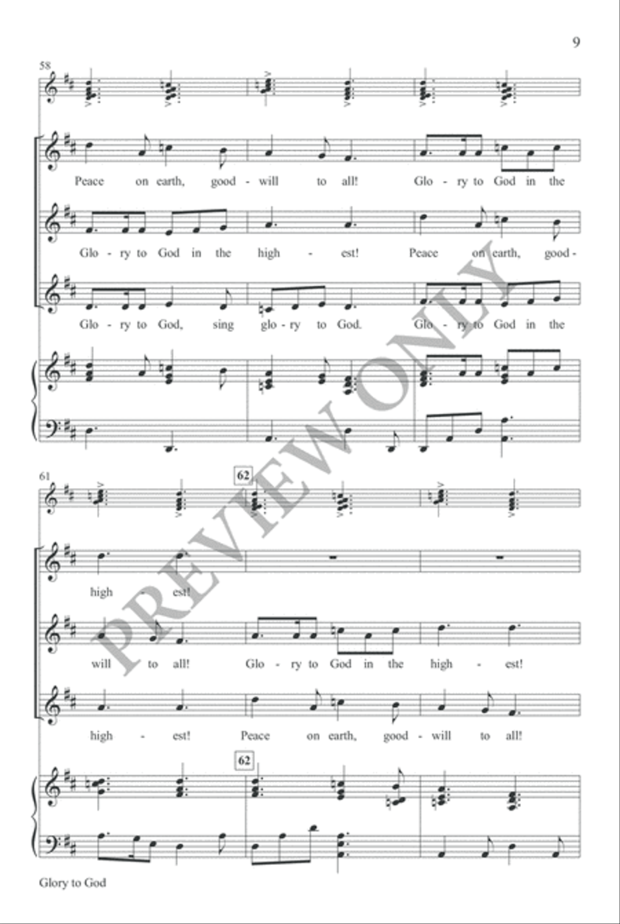 Glory to God Unison Choir scores gallery preview page 8