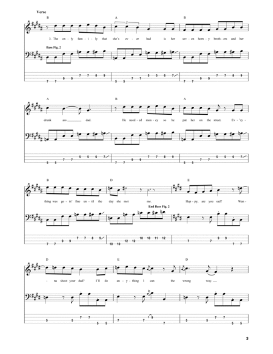 Wrong Way Guitar Tablature scores gallery preview page 3