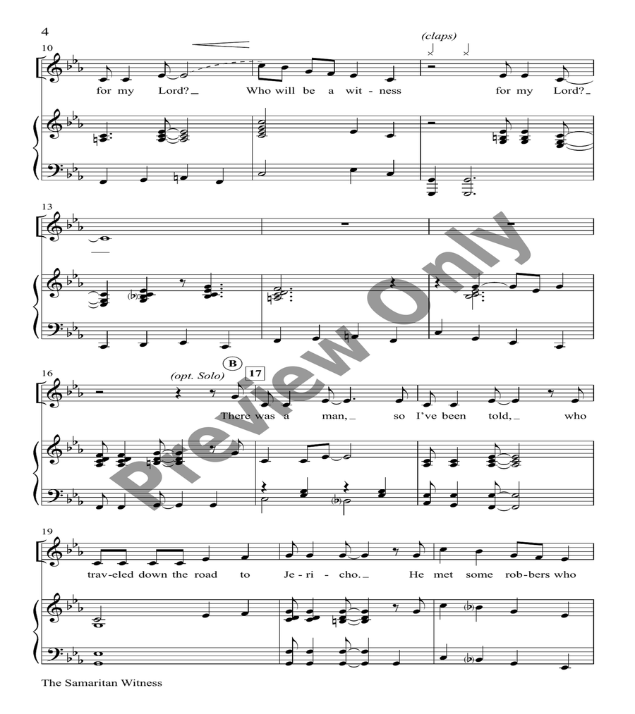 The Samaritan Witness The Samaritan Witness Unison Choir scores gallery preview page 2