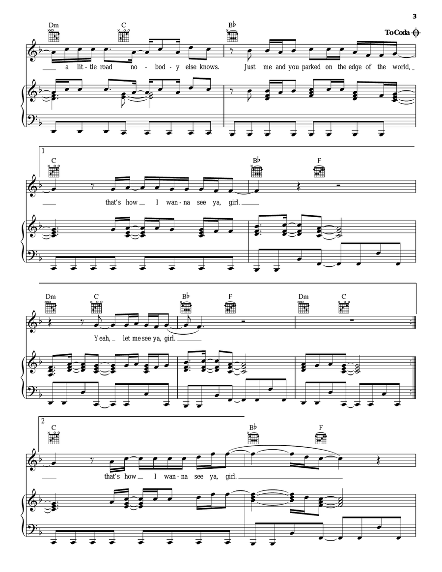 Let Me See Ya Girl Piano, Vocal, Guitar scores gallery preview page 3