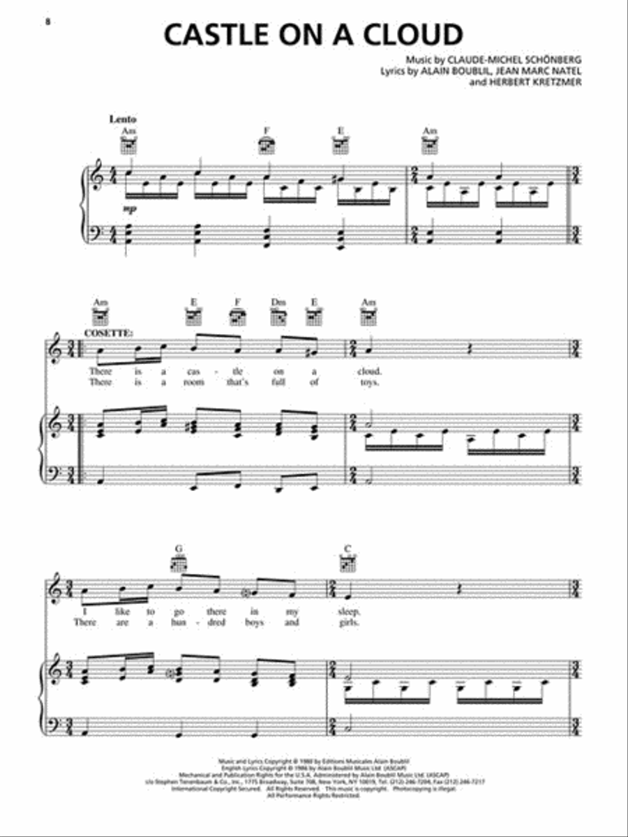 Les Misérables Piano, Vocal, Guitar scores gallery preview page 4