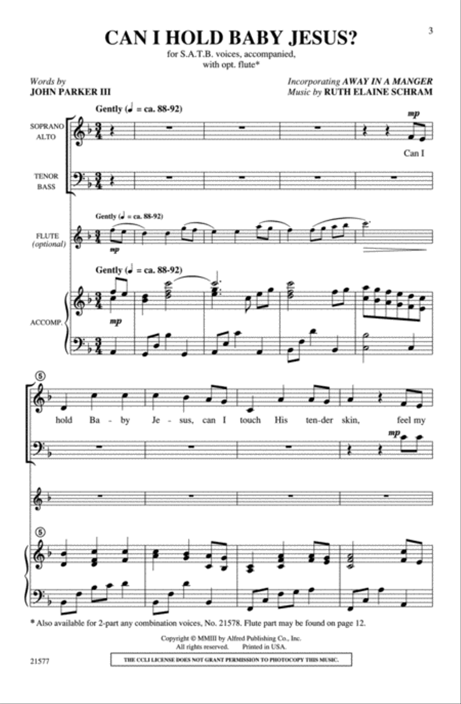 Can I Hold Baby Jesus? 4-Part scores gallery preview page 2
