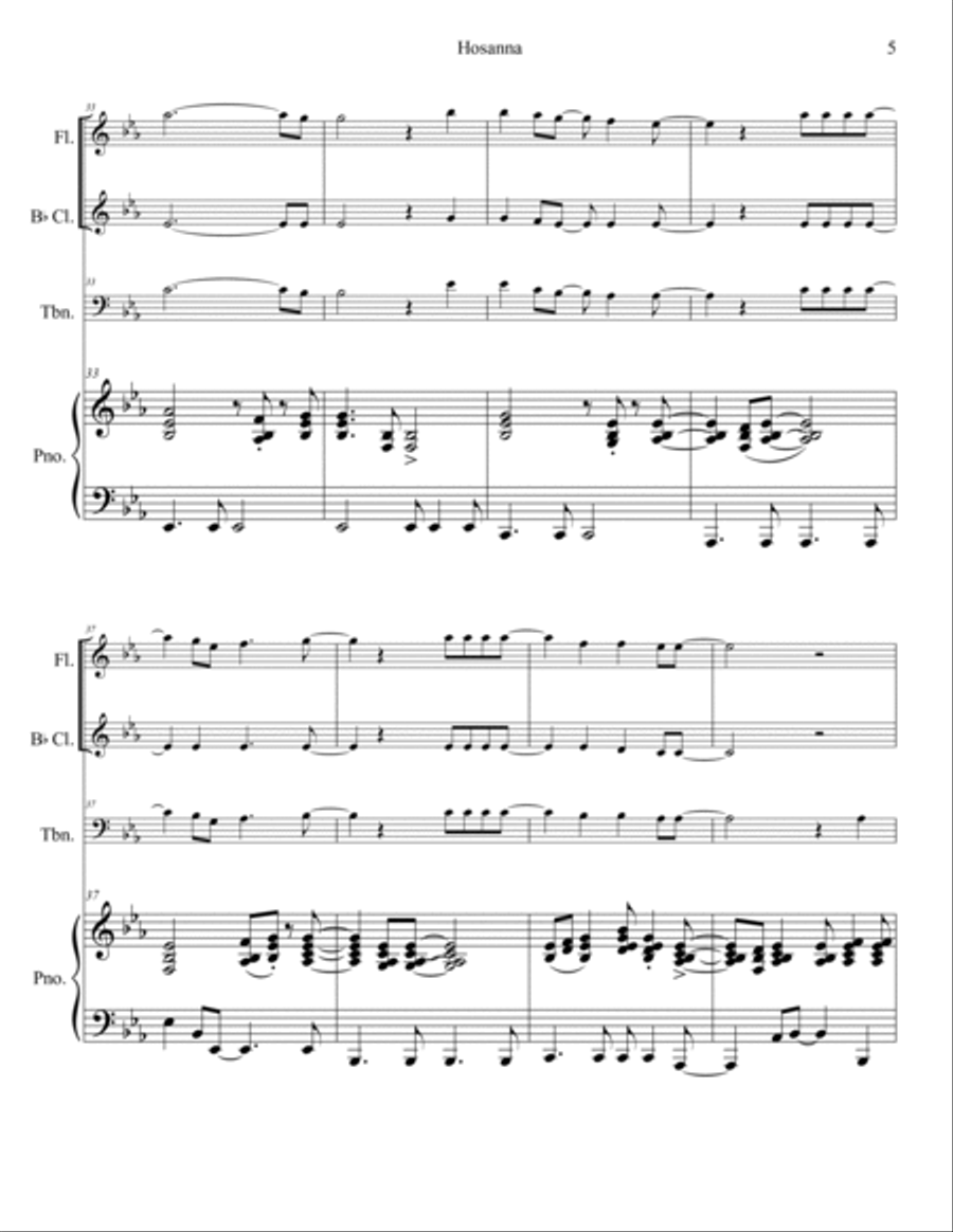 Hosanna (praise Is Rising) Clarinet scores gallery preview page 6