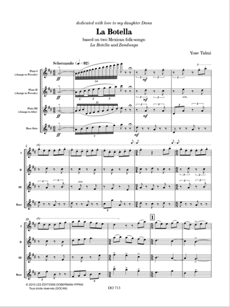 La Botella La Botella Flute Quartet scores gallery preview page 2