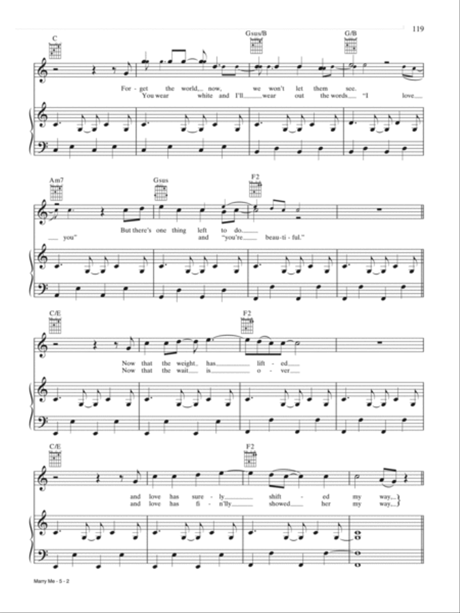 Marry Me Piano, Vocal, Guitar scores gallery preview page 2