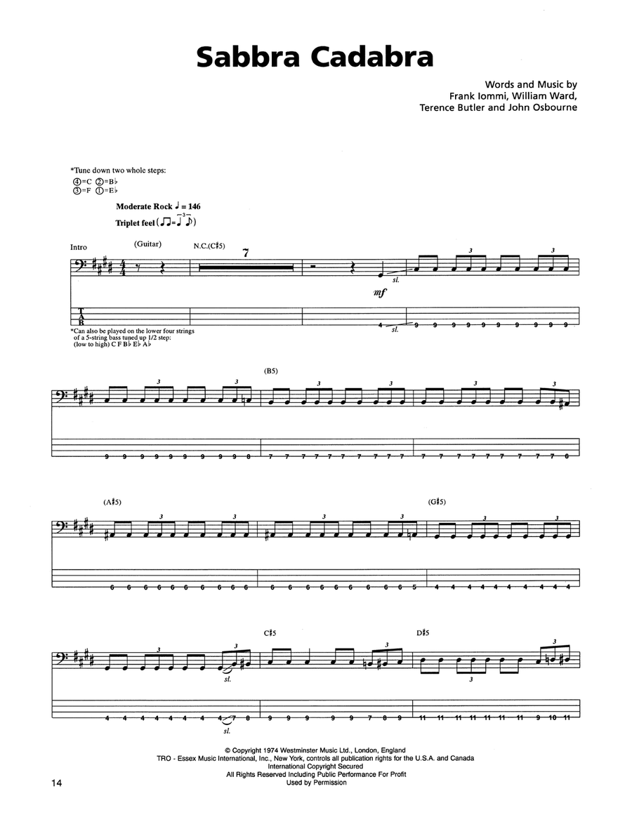 Sabbra Cadabra Acoustic Guitar scores gallery preview page 1