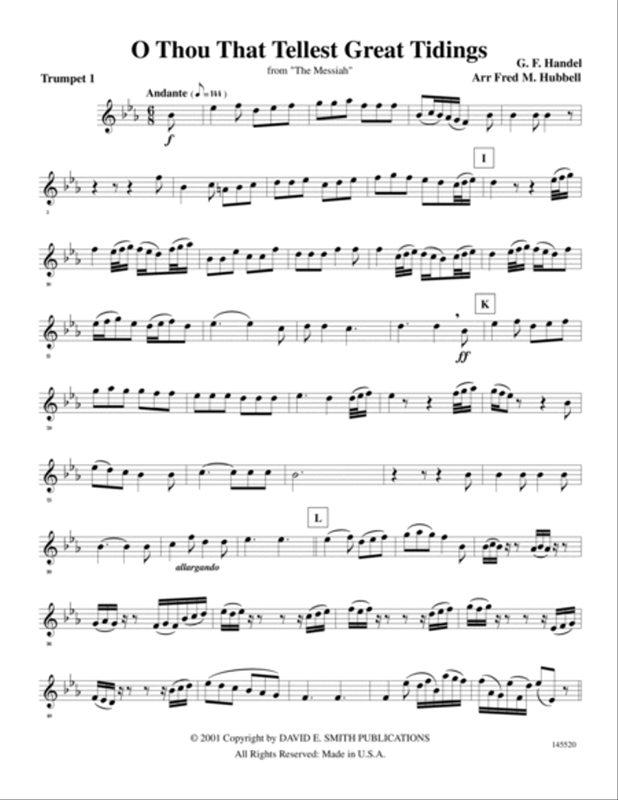 O Thou That Tellest G/Tid'gs Brass Quintet scores gallery preview page 4