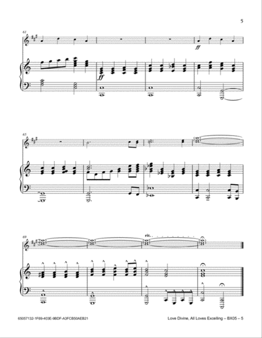 Love Divine, All Loves Excelling Baritone Saxophone scores gallery preview page 5