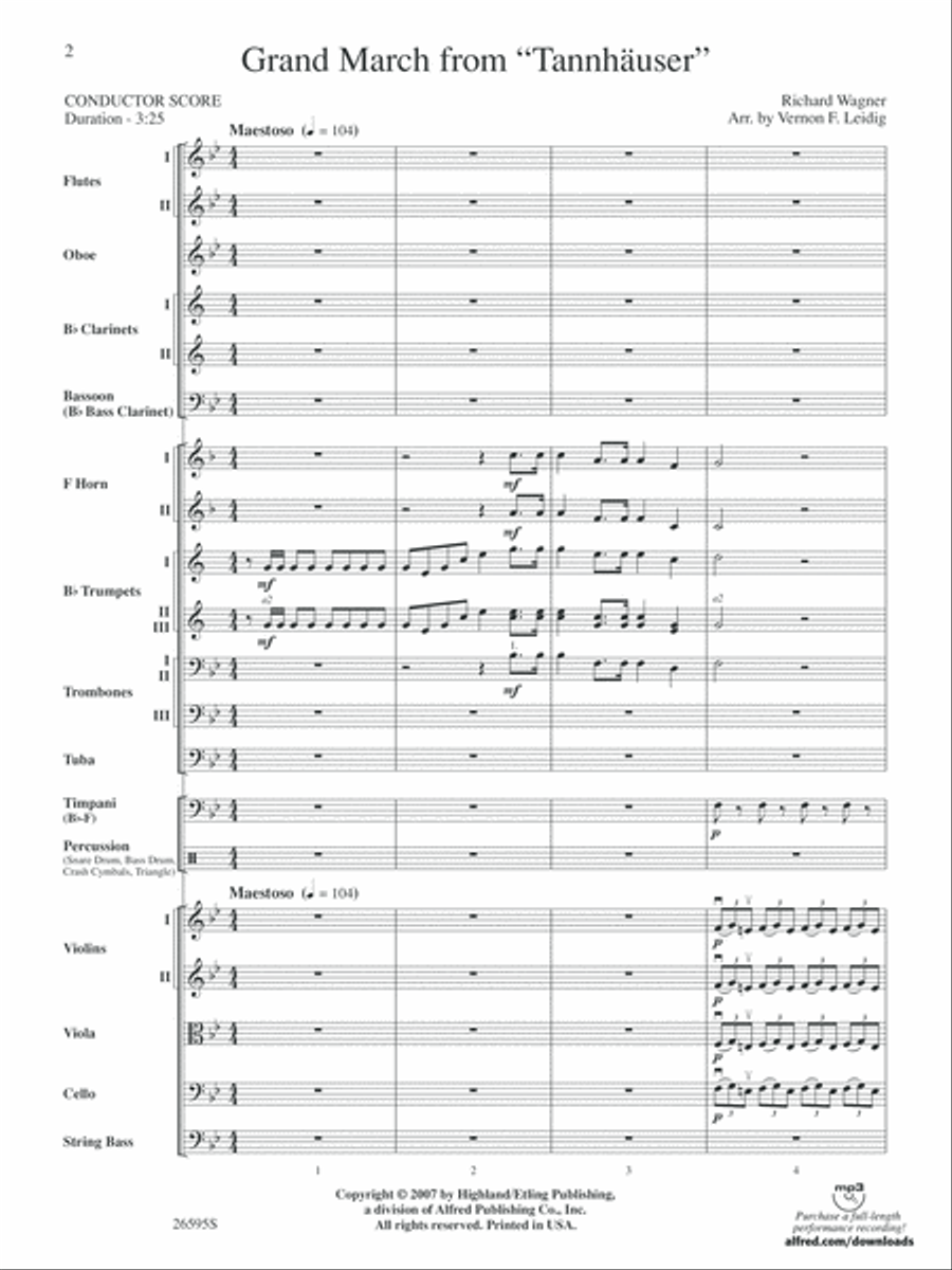 Grand March from Tannhäuser: Score Full Orchestra scores gallery preview page 2