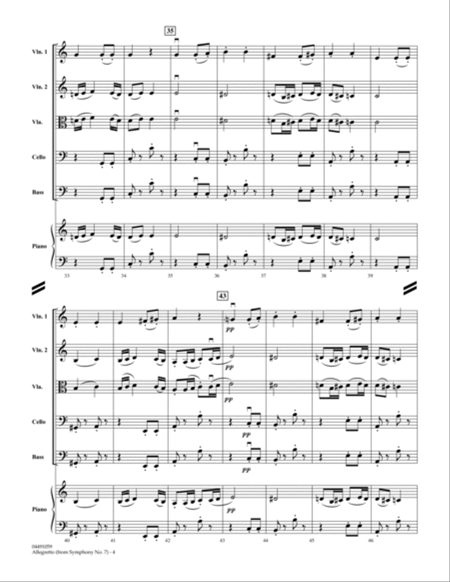 Allegretto (from Symphony No. 7) - Full Score Orchestra scores gallery preview page 4
