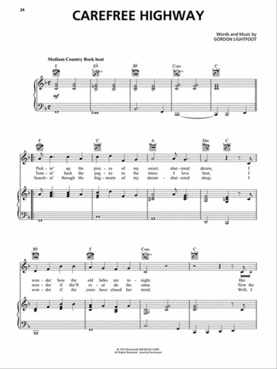 Best of Gordon Lightfoot Piano, Vocal, Guitar scores gallery preview page 5
