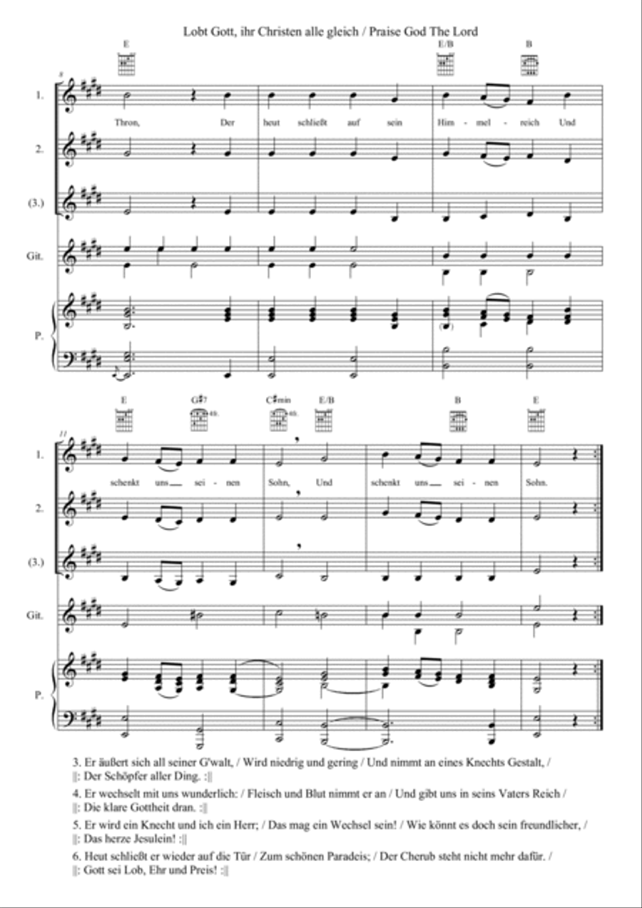 Praise God The Lord, Ye Sons Of Men Vocal Duet scores gallery preview page 2