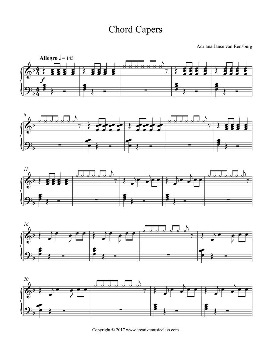 Chord Capers Piano Solo scores gallery preview page 1