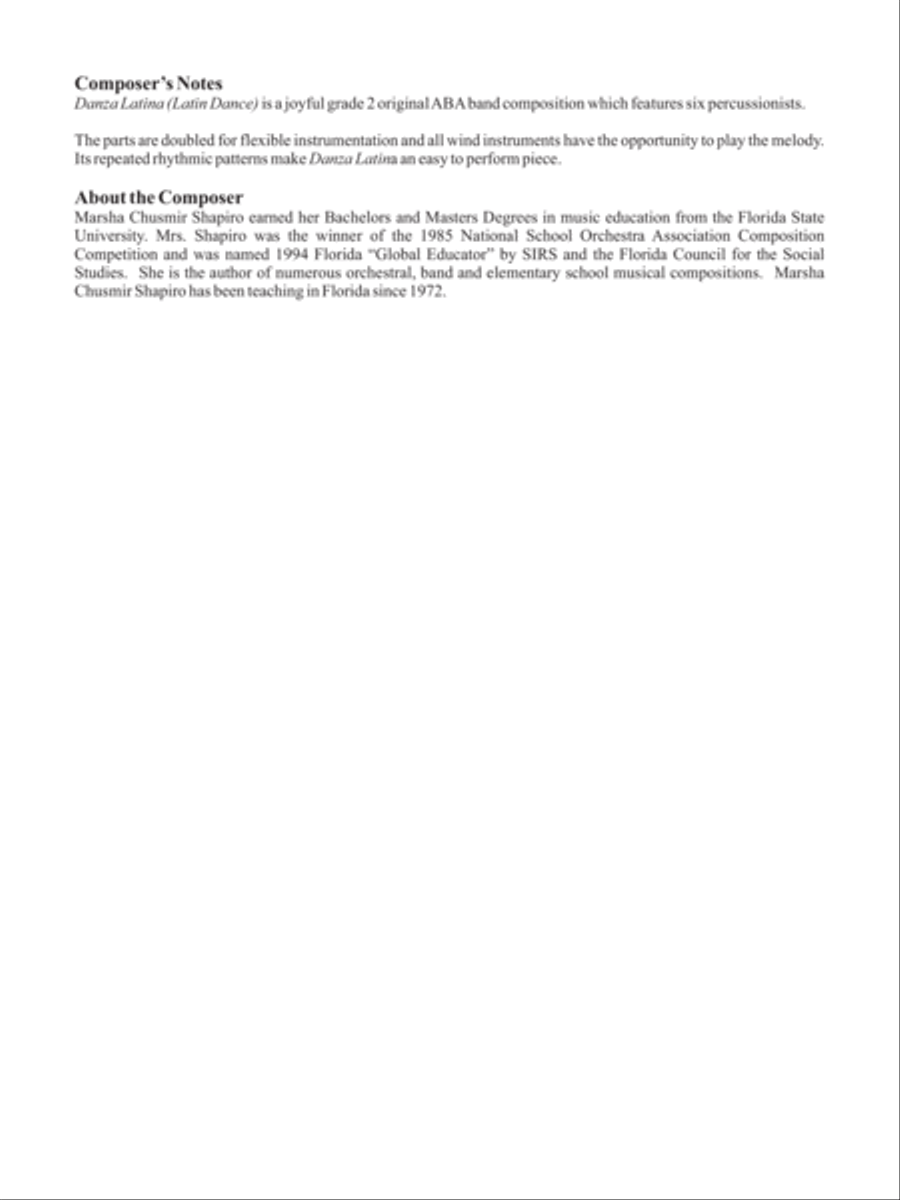 Danza Latina Danza Latina Concert Band scores gallery preview page 2