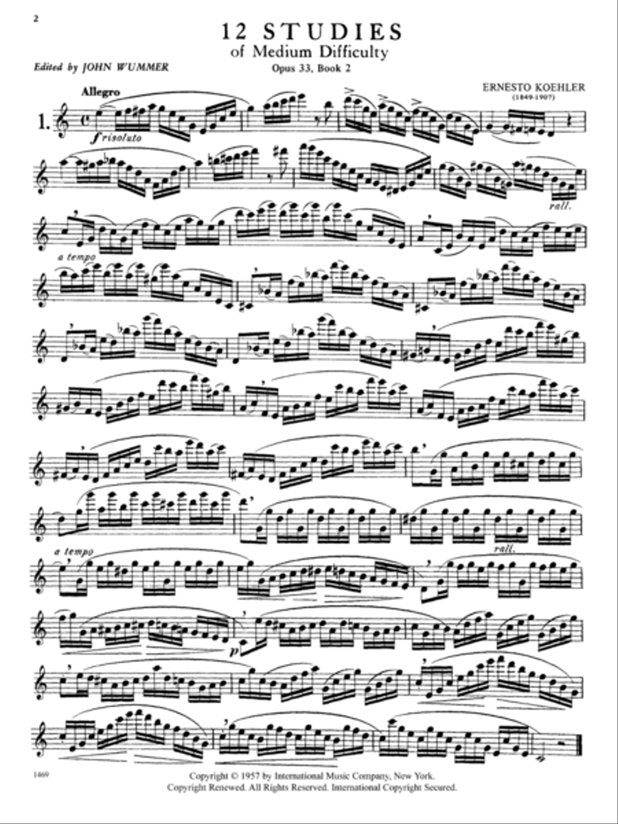 The Progress In Flute Playing, Opus 33, Volume II. 12 Studies Of Medium Difficulty Flute Solo scores gallery preview page 2