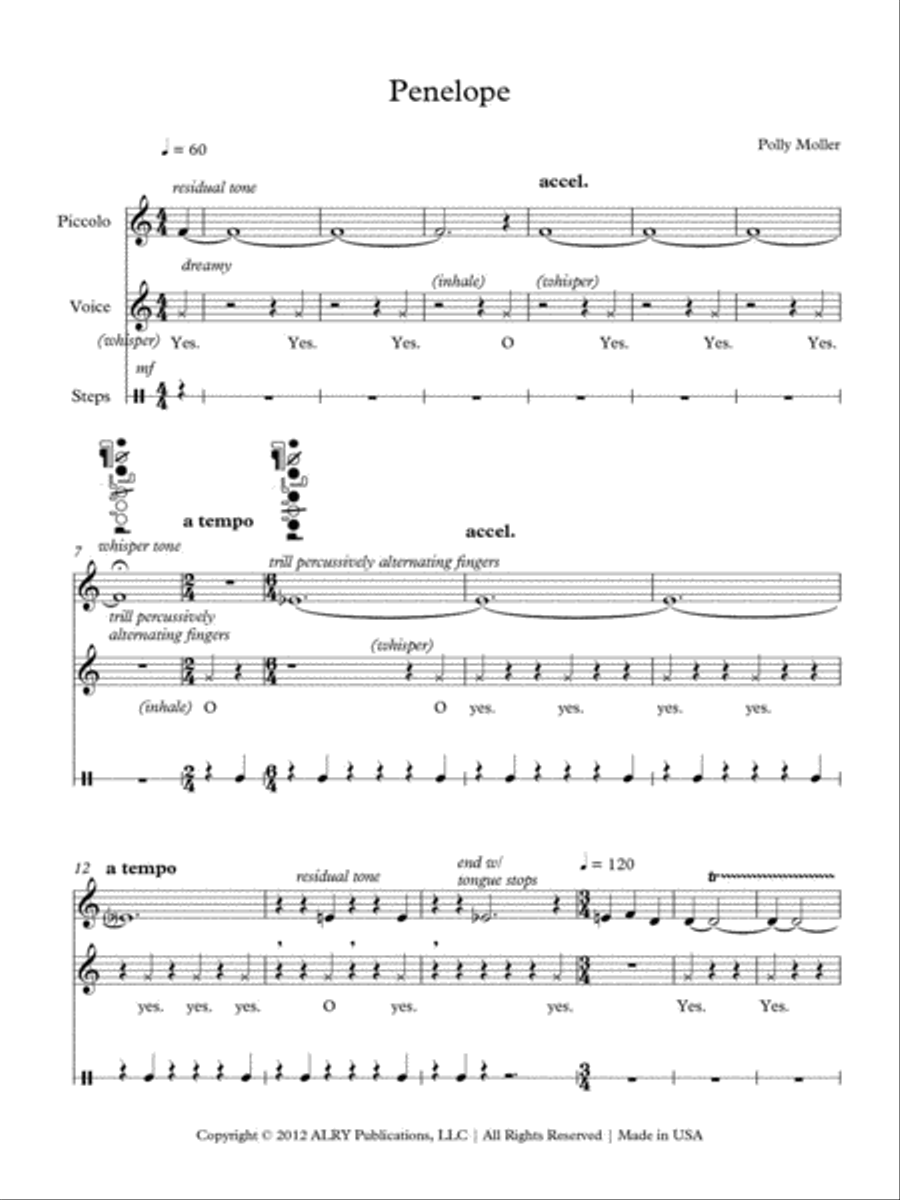 Penelope for Piccolo Solo Piccolo scores gallery preview page 2