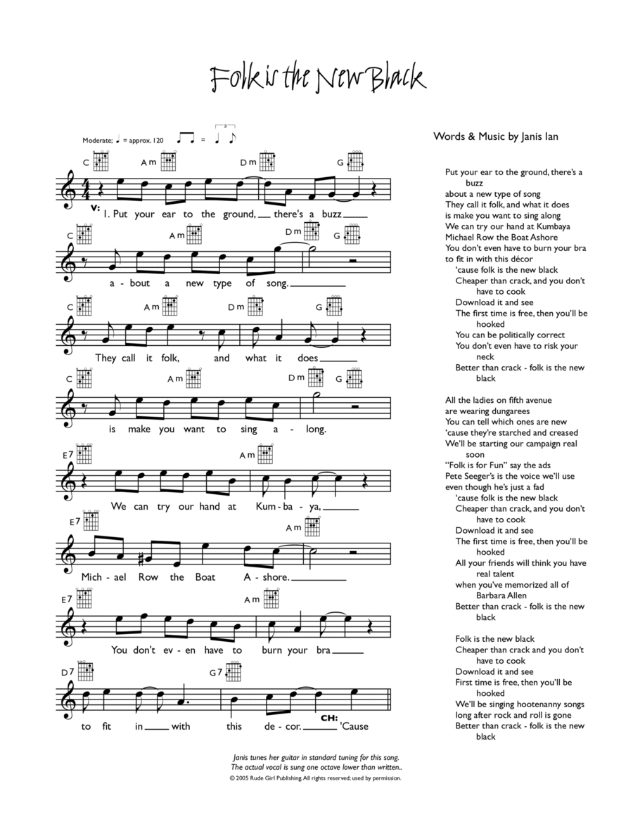 Folk is the New Black Guitar scores gallery preview page 1
