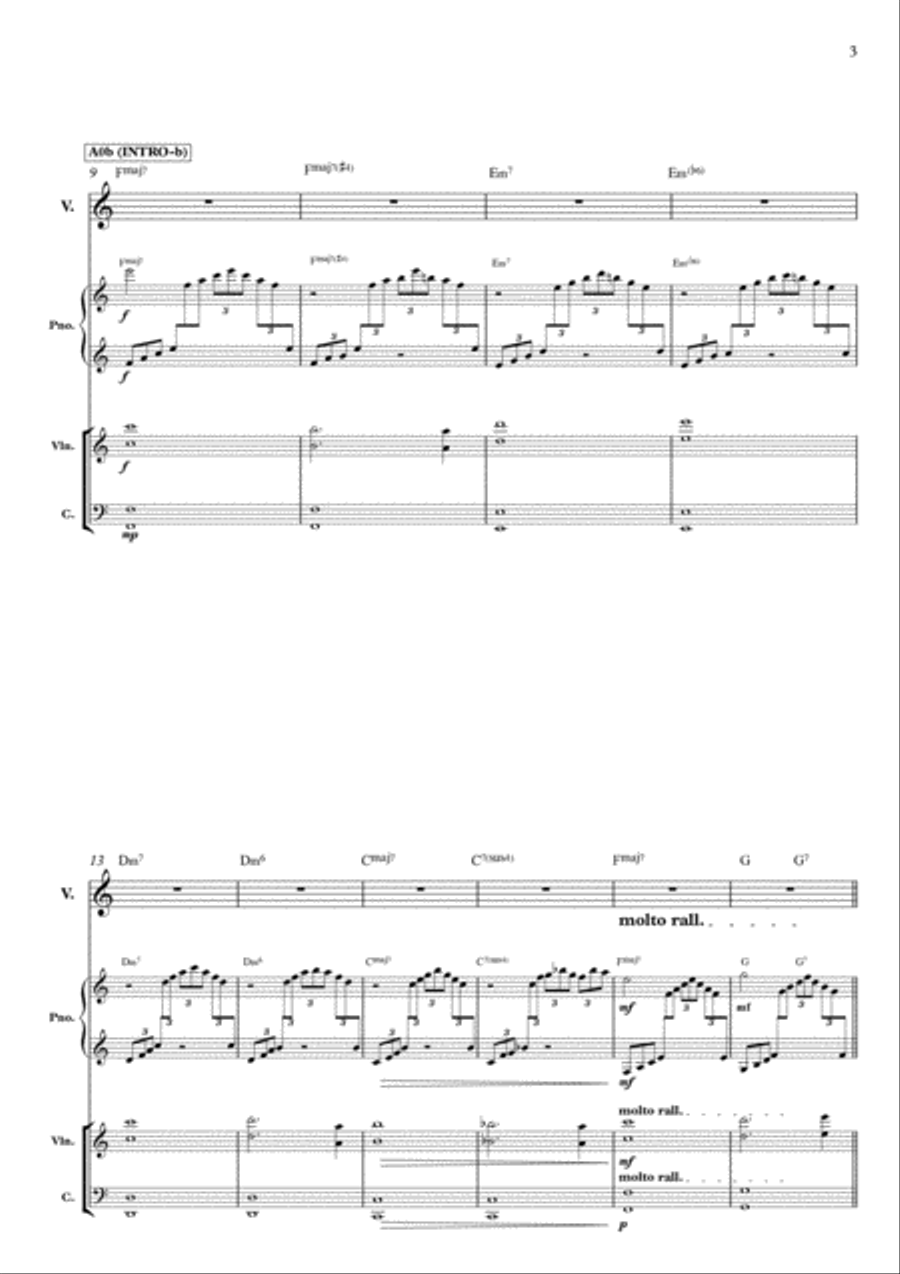 Rai de copil (Child's heaven) - miniatura vocal-instrumentala Piano Trio scores gallery preview page 3