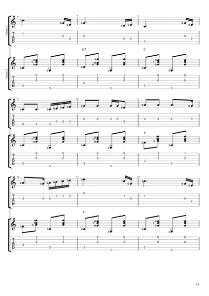 I Wish I Was In Dixie (Duet Guitar Tablature) image number null