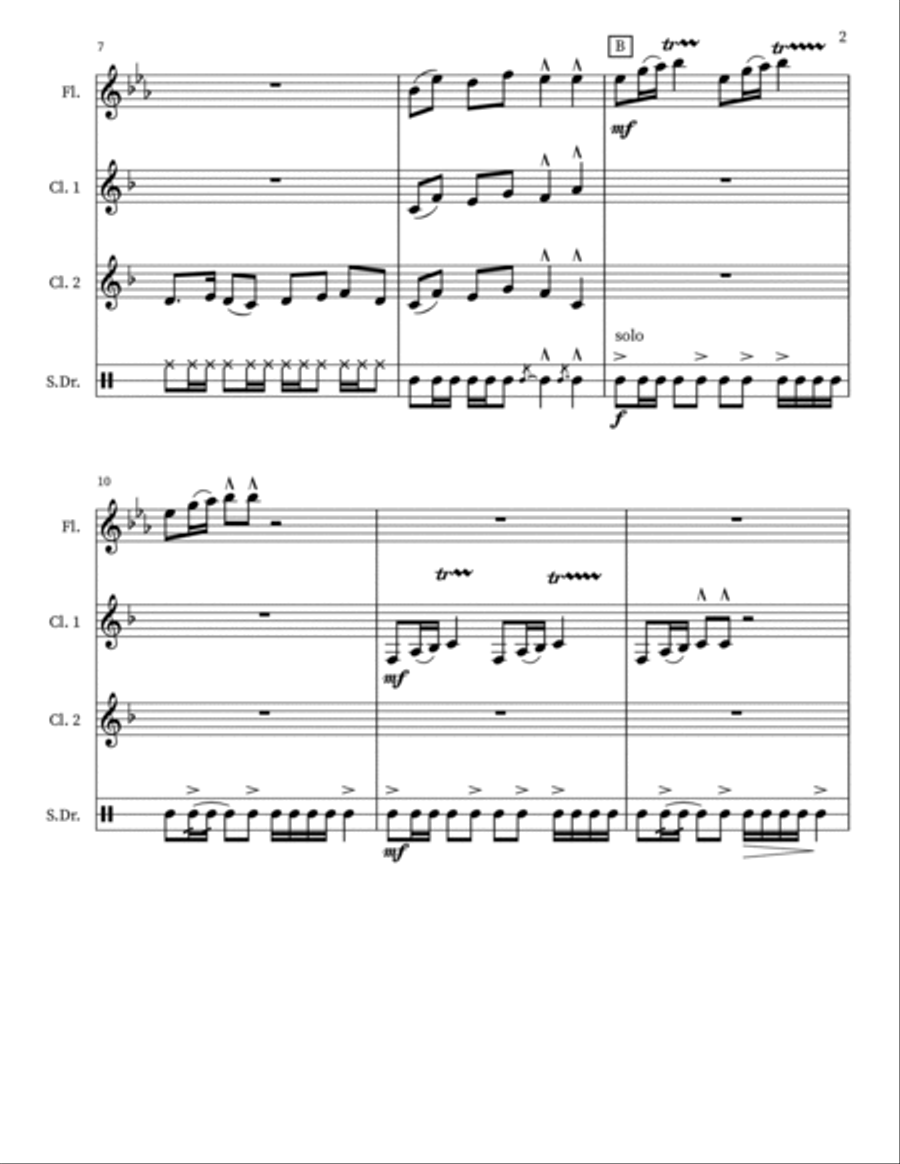 Patriot Themes March Woodwind Trio scores gallery preview page 2