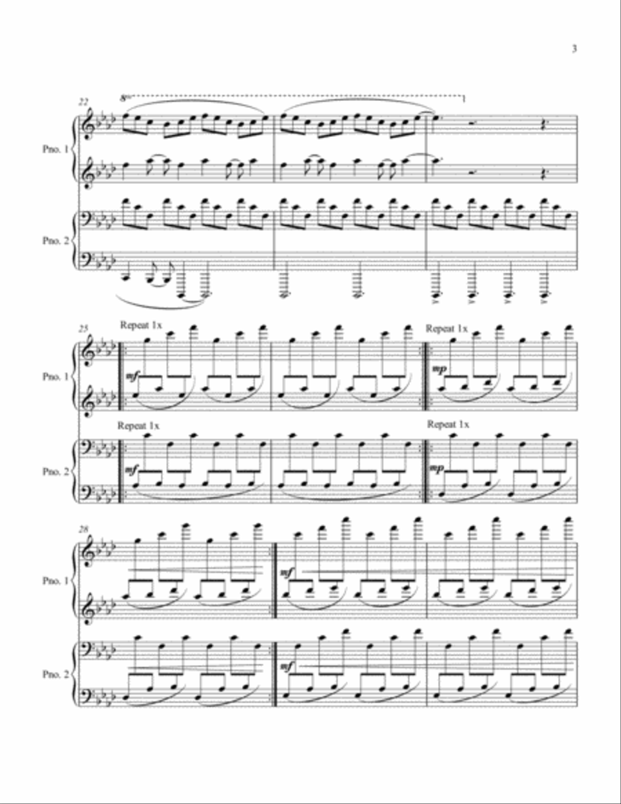 Puzzling for piano 4 hands Piano Duet scores gallery preview page 3