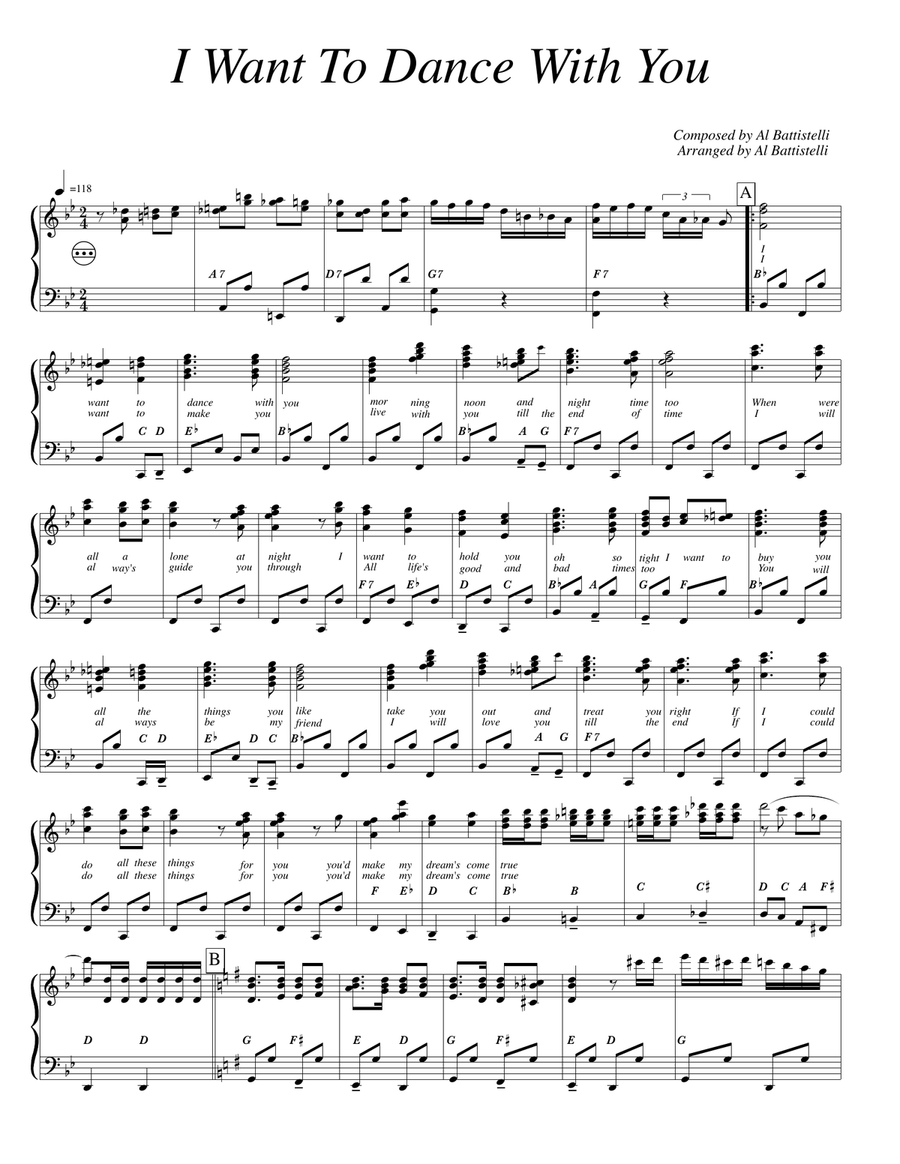 I Want To Dance With You Accordion scores gallery preview page 1