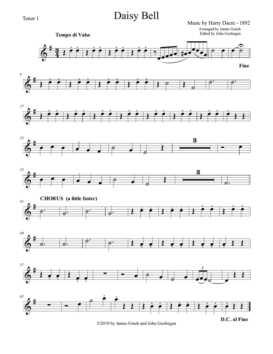 Daisy Bell for Recorder Octet Recorder scores gallery preview page 6