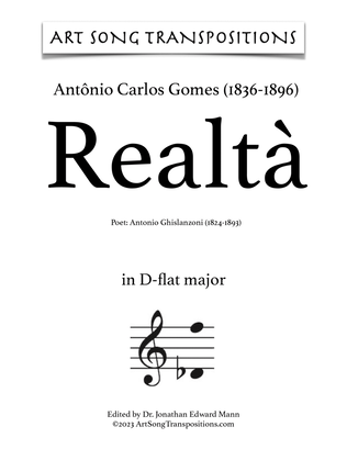 Book cover for GOMES: Realtà (transposed to D-flat major)
