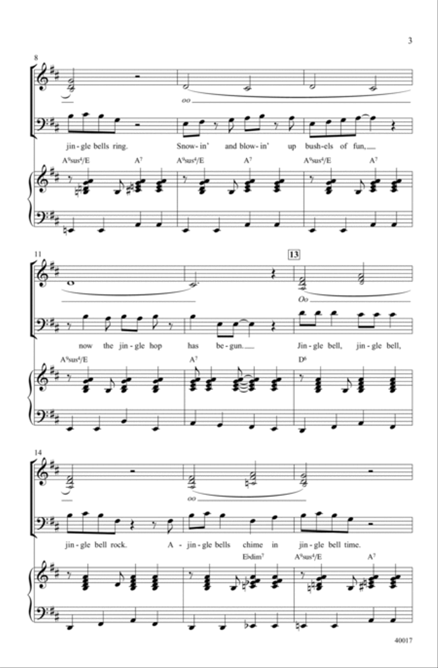 Jingle Bell Rock 4-Part scores gallery preview page 3