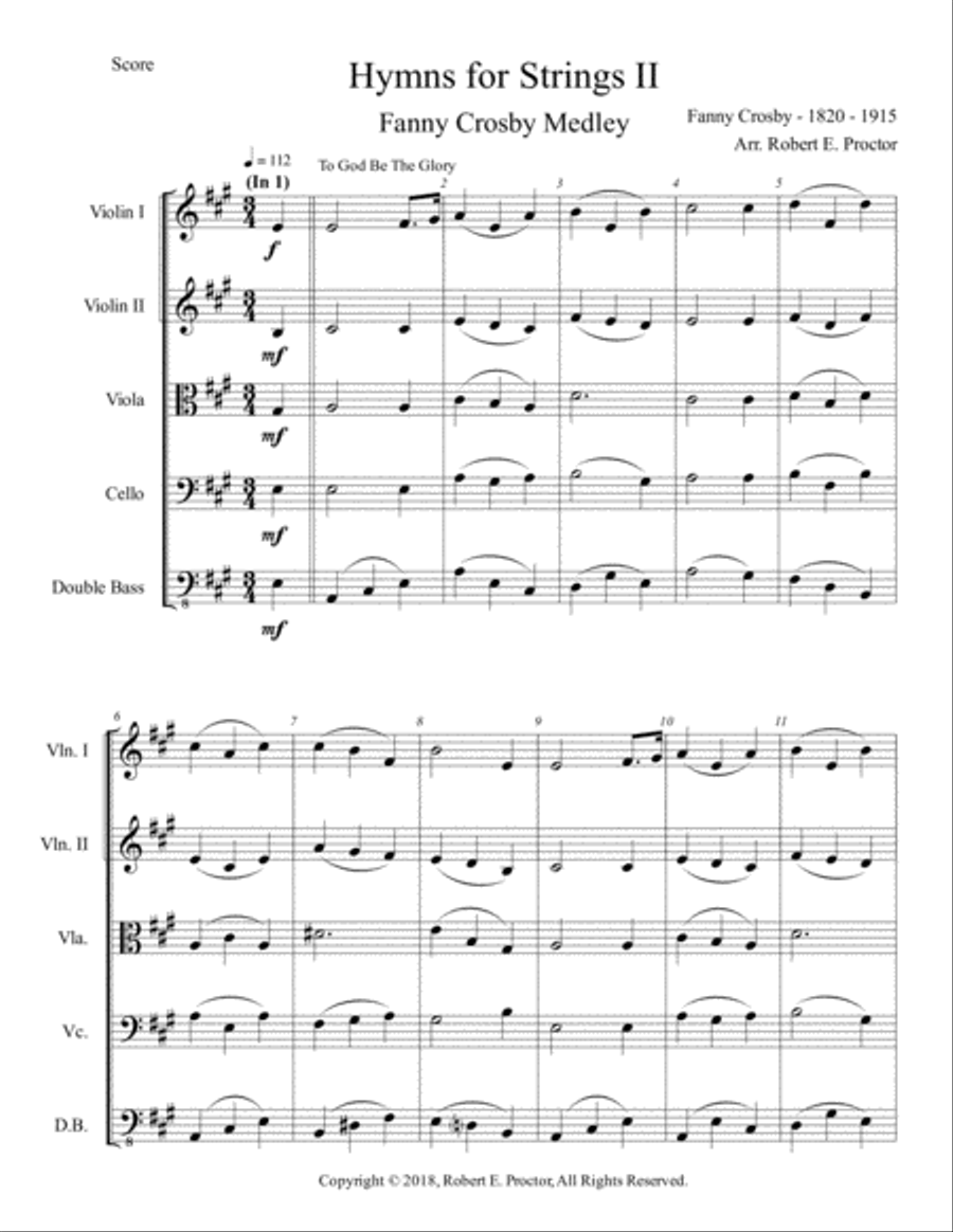 Hymns for Strings II - Fanny Crosby String Quartet scores gallery preview page 2