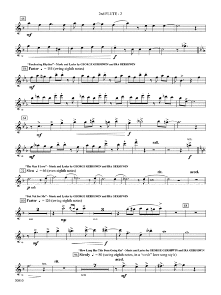 A Tribute to Gershwin: 2nd Flute Concert Band scores gallery preview page 2